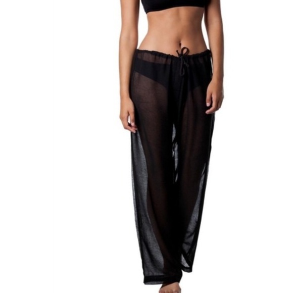 sheer swim pants cover up